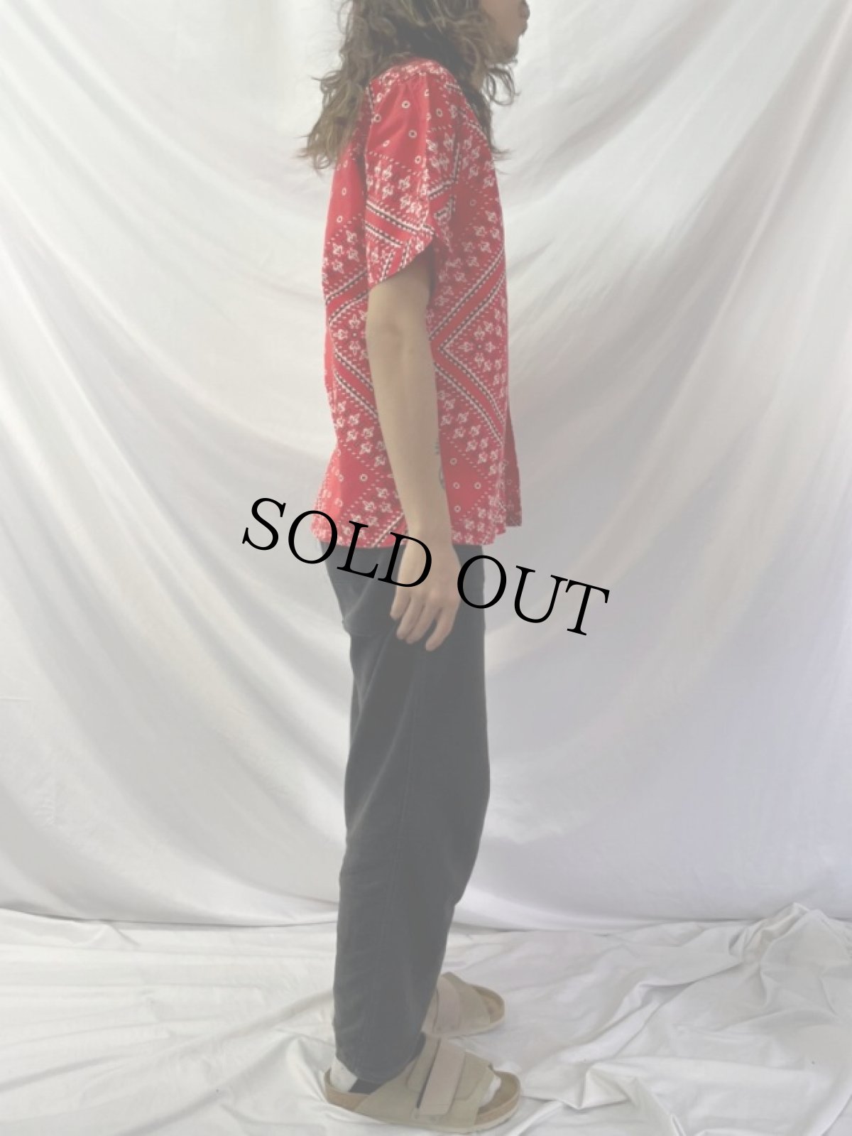 画像3: 50's TOM SAWYER バンダナ柄 オープンカラーシャツ (3)