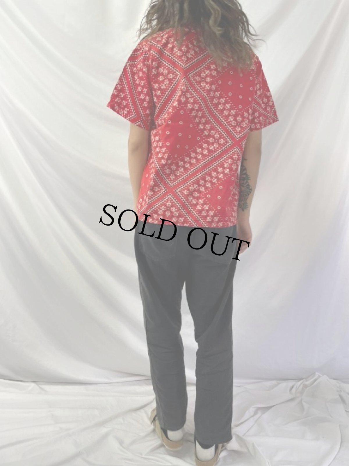 画像4: 50's TOM SAWYER バンダナ柄 オープンカラーシャツ (4)