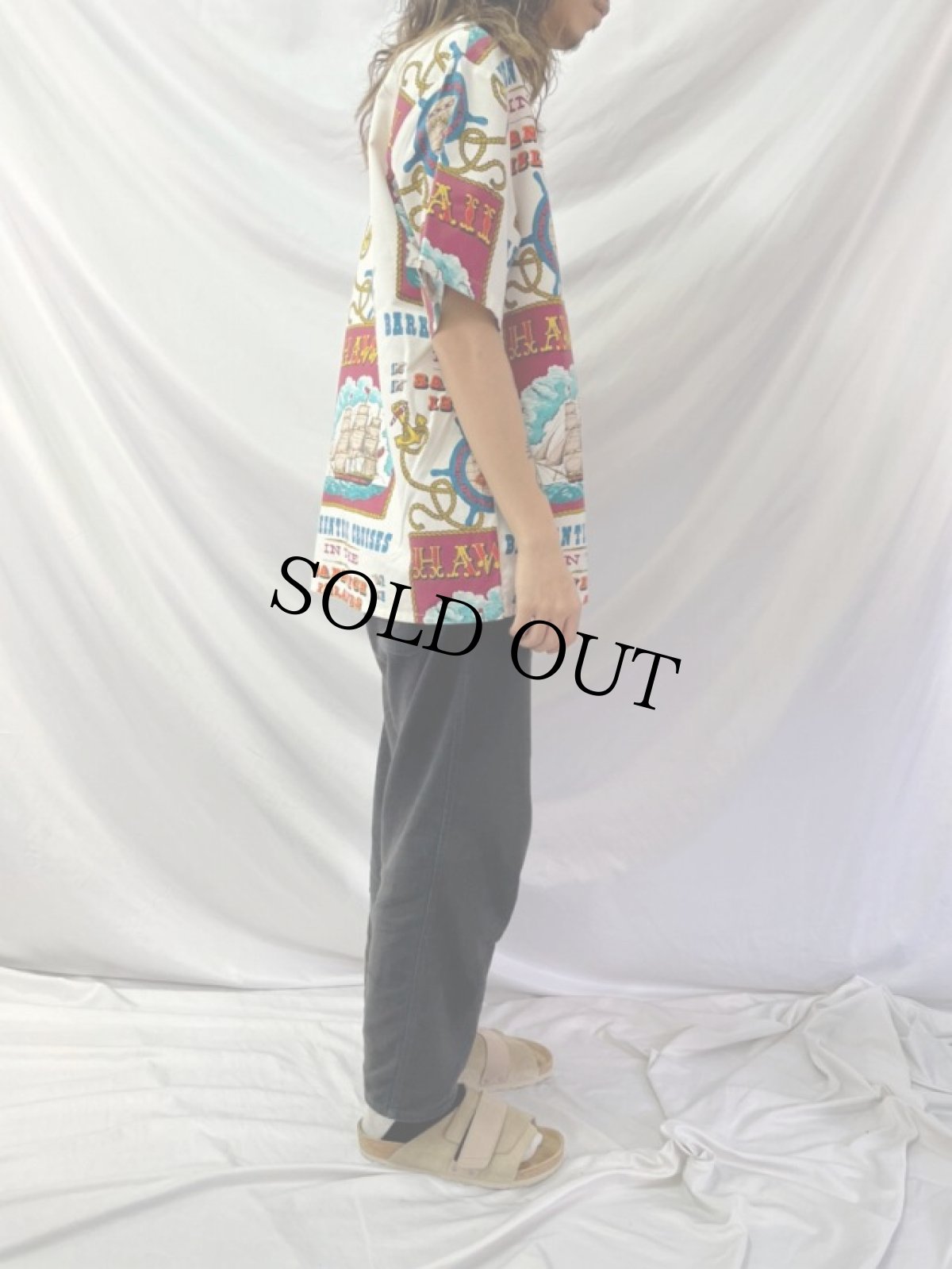 画像3: 80's JAGUNA 総柄 オープンカラーシャツ (3)