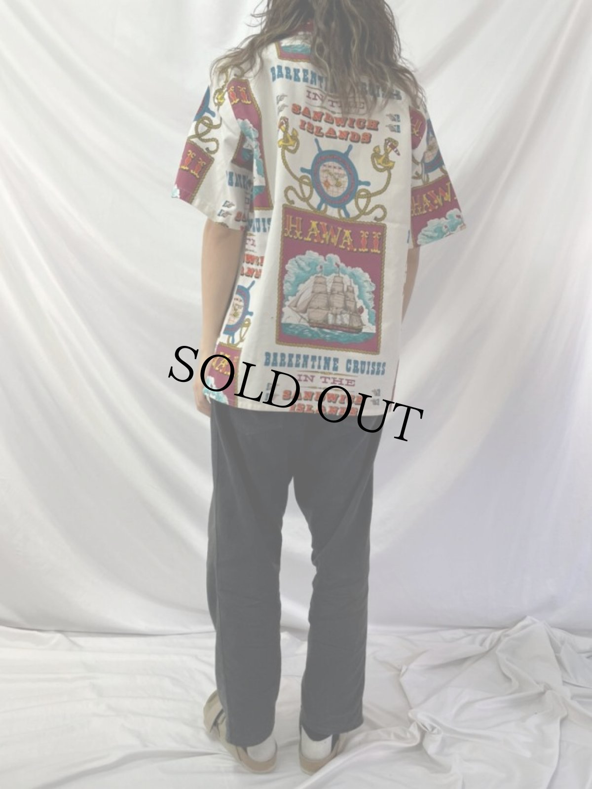 画像4: 80's JAGUNA 総柄 オープンカラーシャツ (4)