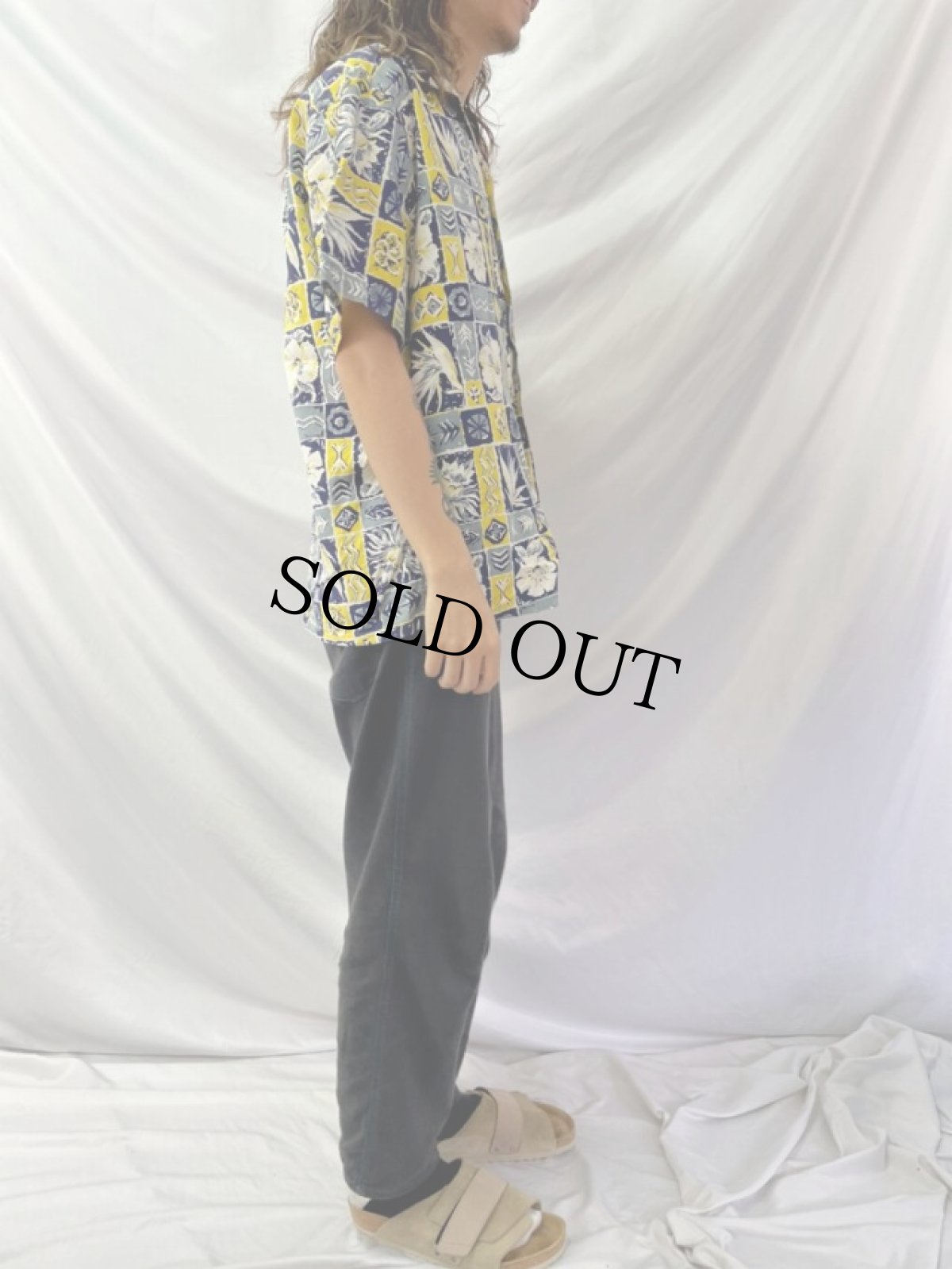 画像3: 70's ハイビスカス柄 アロハシャツ (3)