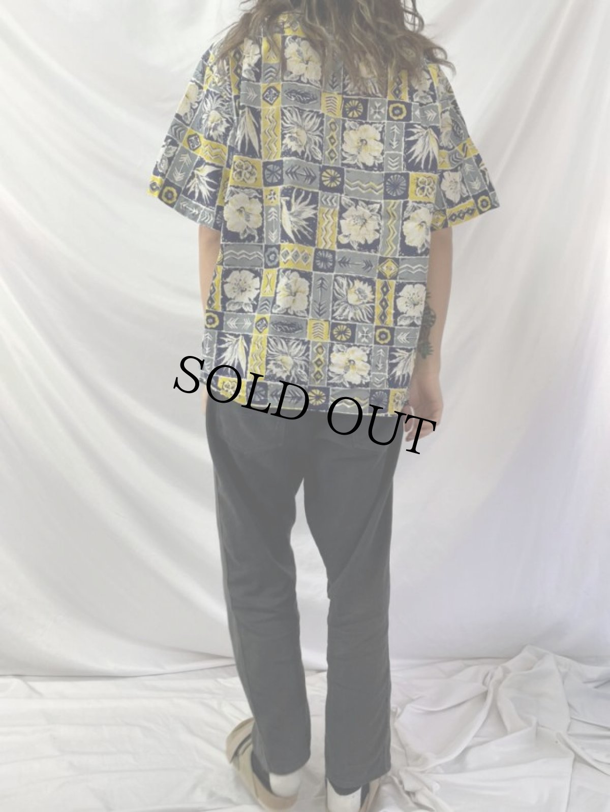 画像4: 70's ハイビスカス柄 アロハシャツ (4)