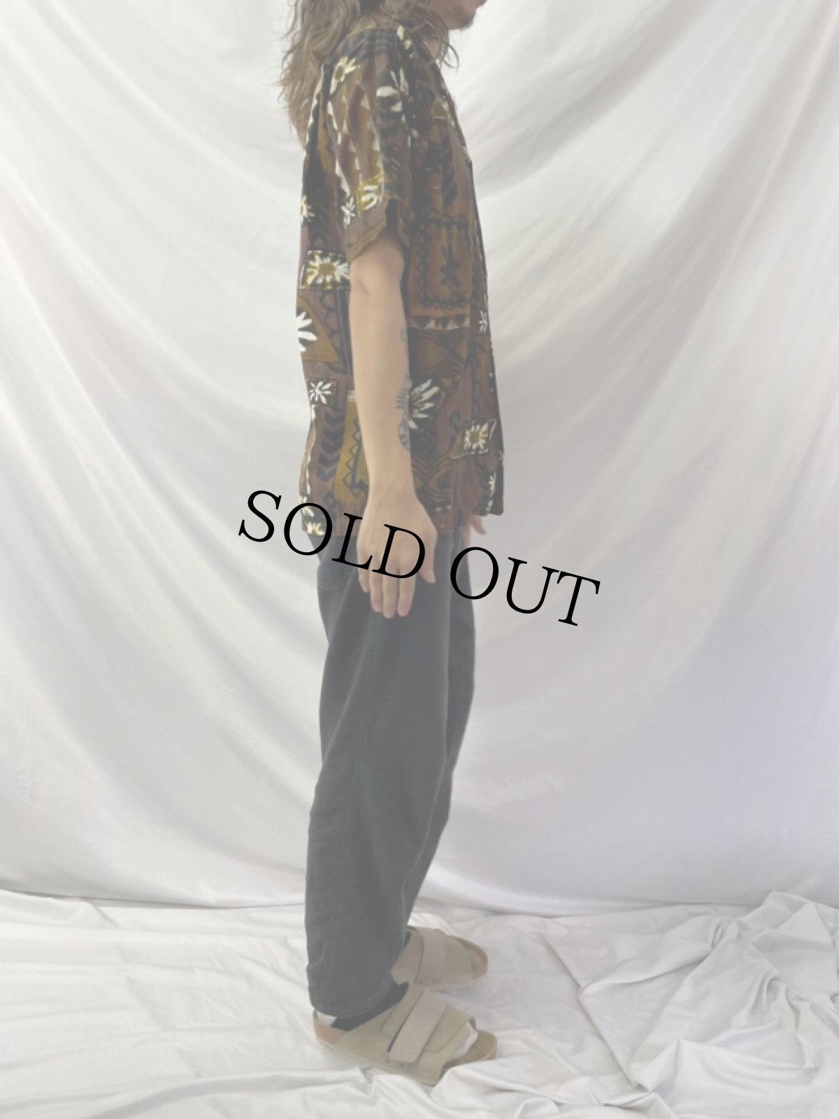 画像3: 60's HAWAIIAN Surf 総柄 古銭ボタン アロハシャツ M (3)