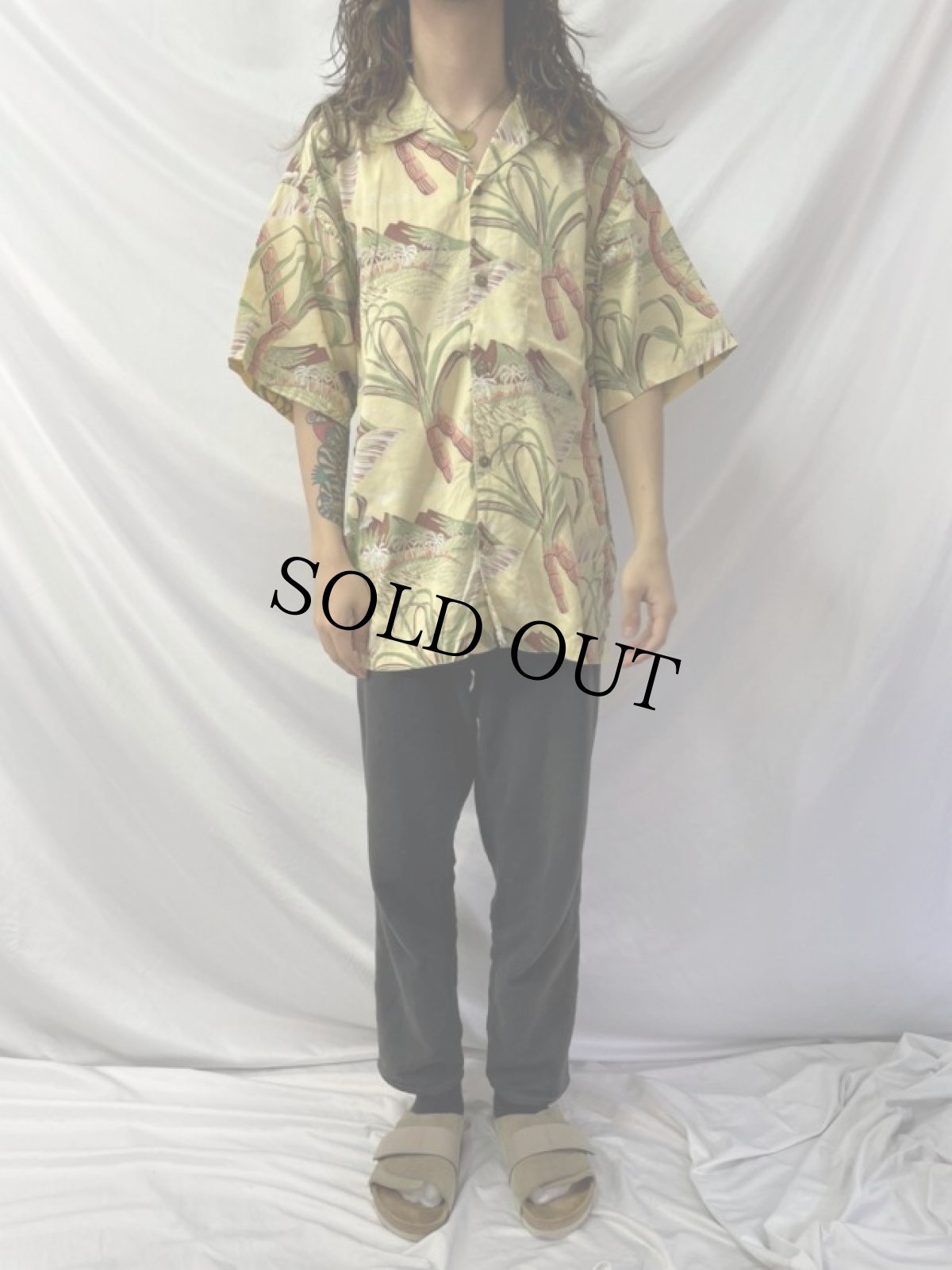 画像2: 90's〜 Patagonia "pataloha" オールオーバーパターン コットンアロハシャツ L (2)