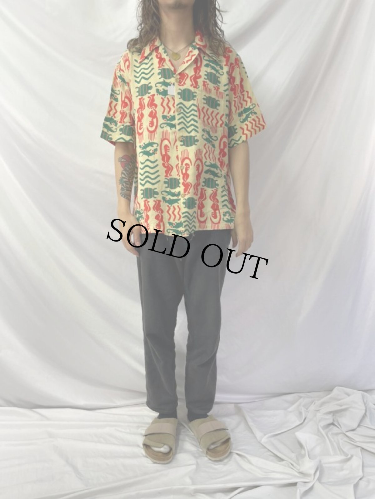 画像2: 60's ROMILEE OF HAWAII 総柄アロハシャツ (2)