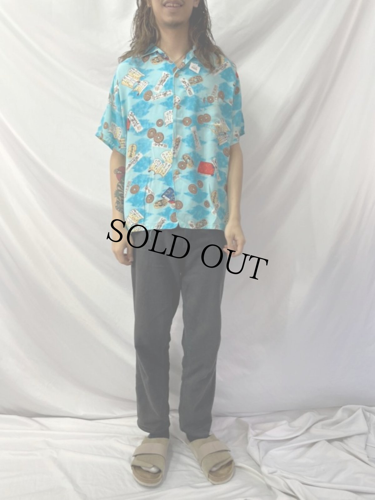 画像2: 50's olani SPORTSWEAR 和柄 アロハシャツ M (2)