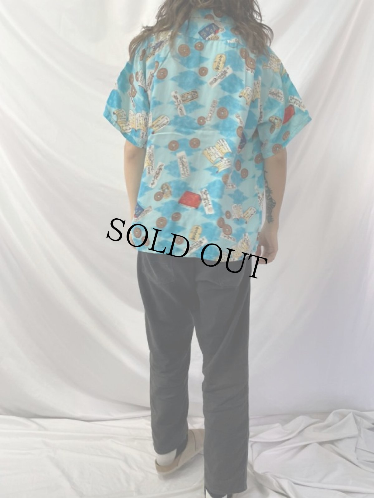 画像4: 50's olani SPORTSWEAR 和柄 アロハシャツ M (4)