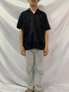 画像2: GRAN LIDER 刺繍デザイン キューバシャツ L (2)