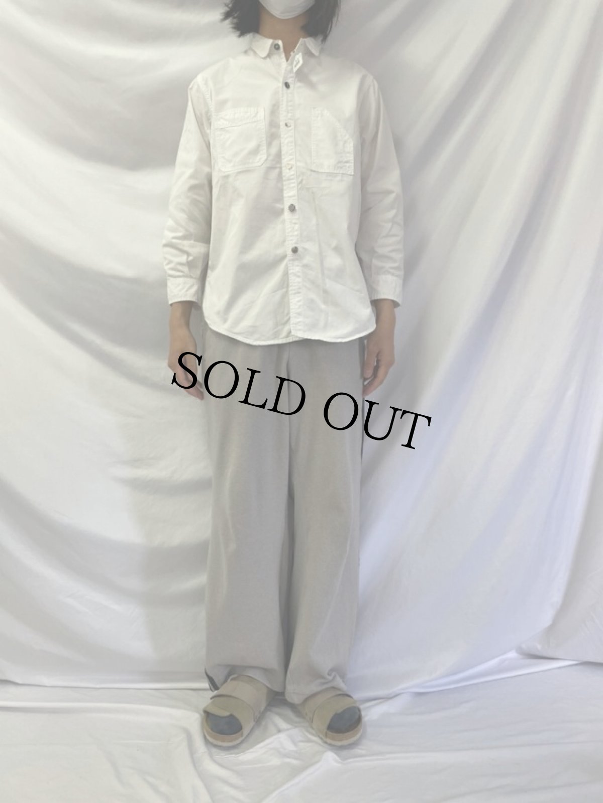 画像2: KAPITAL マチ付き デザインコットンシャツ M (2)