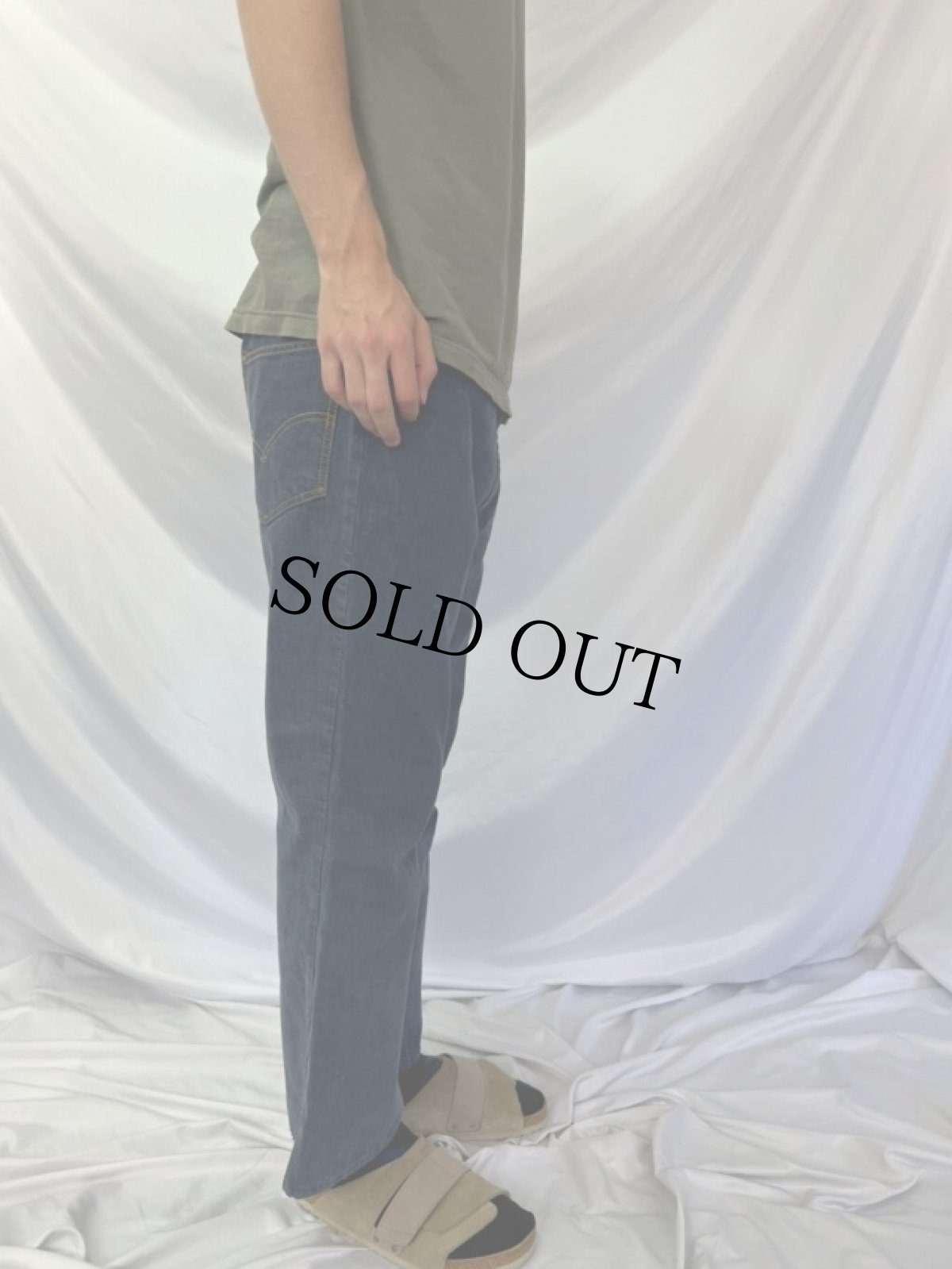 画像3: 60〜70's Levi's BIGE バットダイベルボトムデニムパンツ W37 (3)