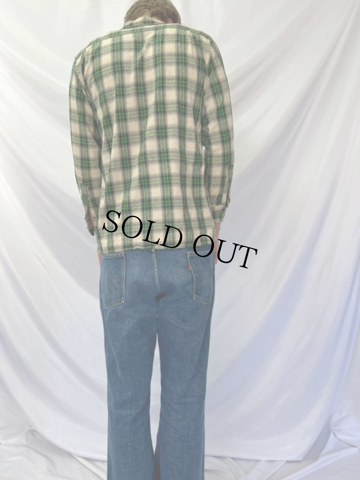 画像4: 60's〜 Takiya JAPAN製 チェック柄 オープンカラーシャツ M (4)