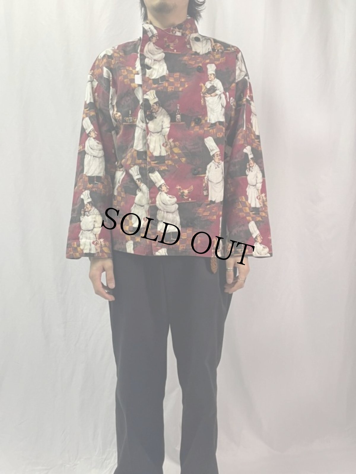 画像2: **【SALE】Chef Revival 総柄 コックシャツ S (2)