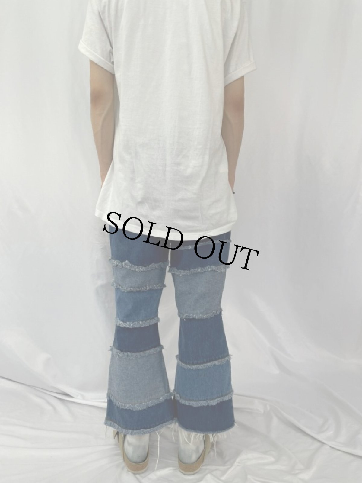 画像4: zanadi パッチワークフレアデニムパンツ W34 (4)