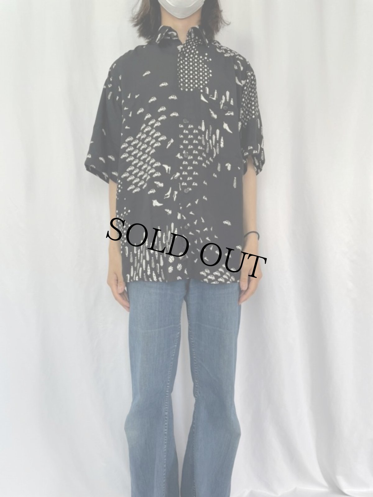 画像2: HOM LA MODE DES GAGNEURS 総柄 シャツ M (2)