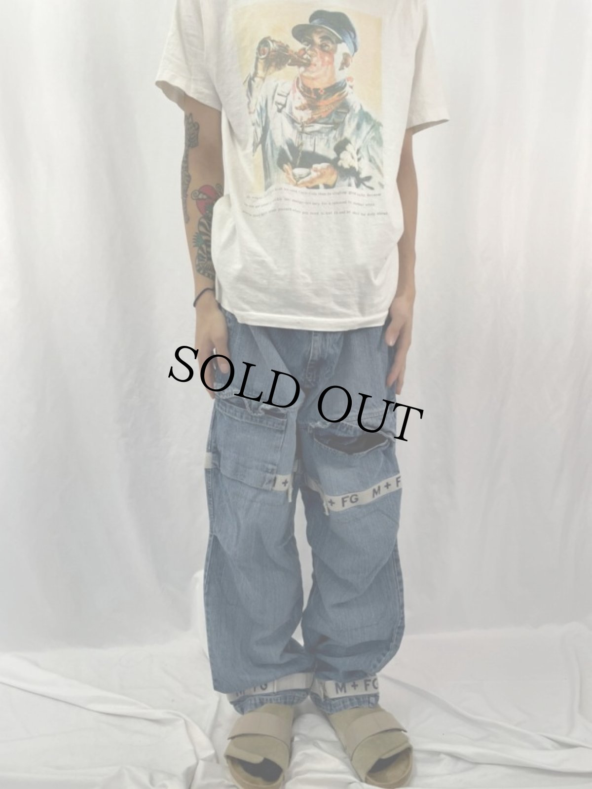 画像2: MARITHE＋FRANCOIS GIRBAUD デニム シャトルパンツ W38 (2)