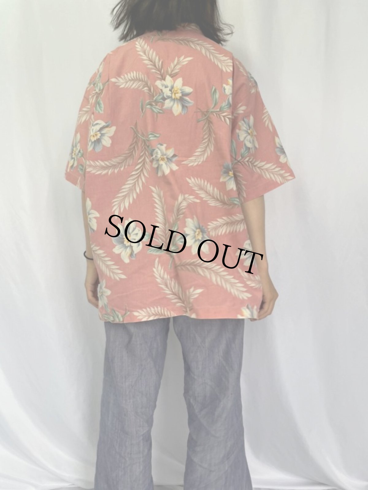 画像4: 90's POLO Ralph Lauren 猫目ボタン 花柄 オープンカラーシャツ XL (4)