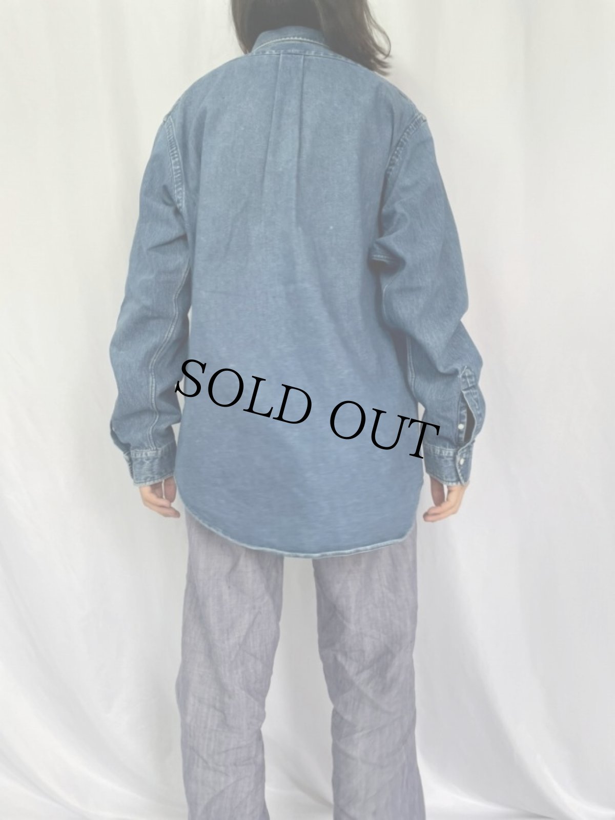 画像4: 90's POLO COUNTRY Ralph Lauren ボタンダウンデニムシャツ XL (4)