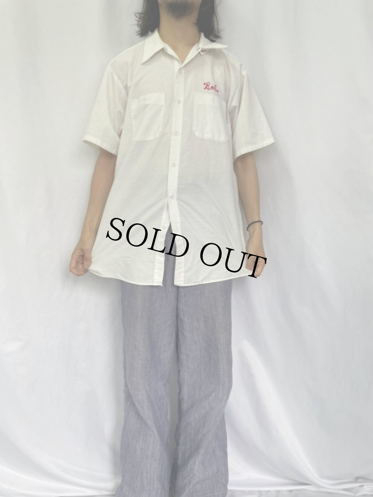 画像2: 80's DURABLE PRESS USA製 "Shrine Club" チェーン刺繍 ボーリングシャツ XL (2)