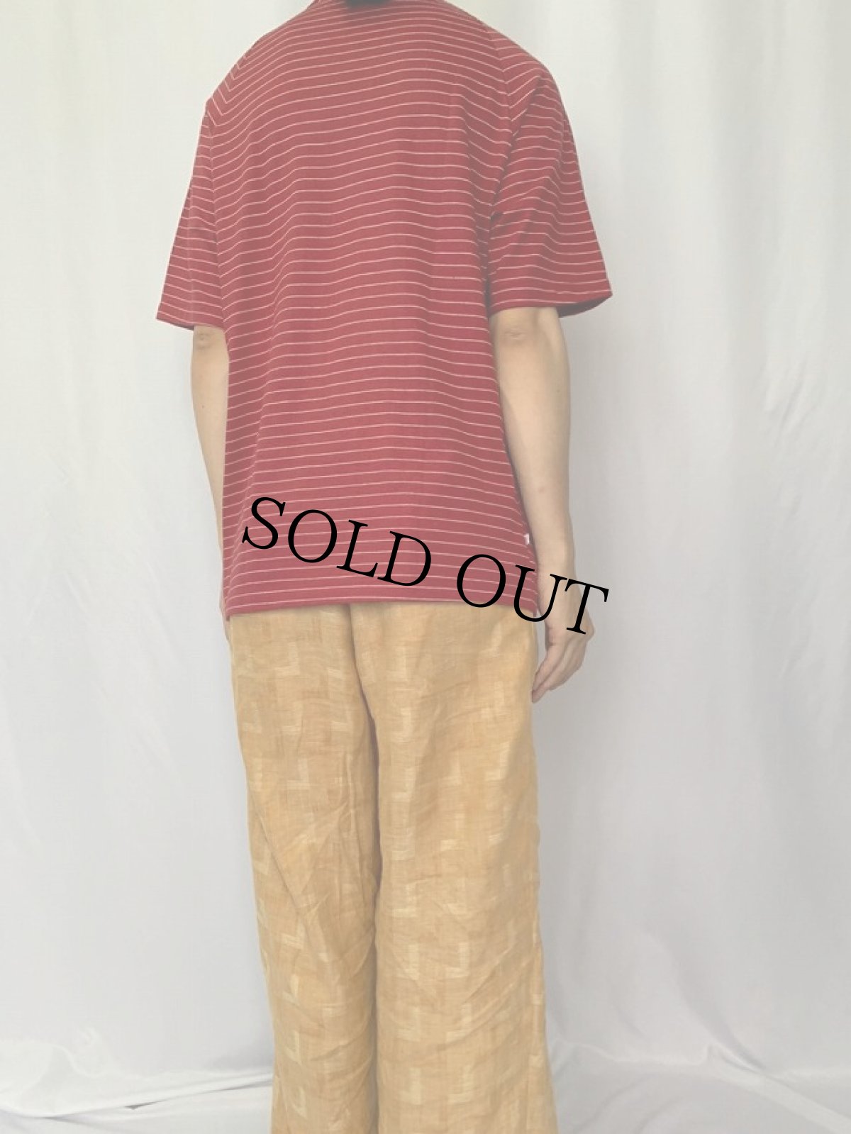 画像4: 〜70's HANGTEN ロゴ刺繍 ボーダー柄Tシャツ L (4)