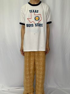 画像2: 90's TEXAS BOYS STATE USA製 リンガーTシャツ XL (2)