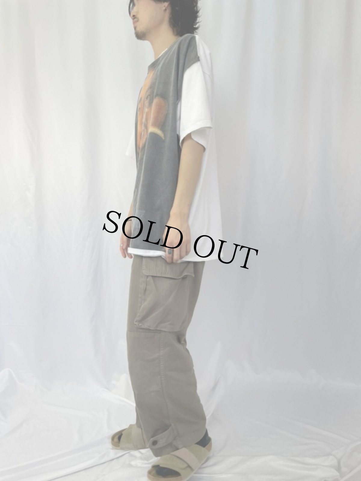 画像3: 90's 2pac USA製 大判 ハンドペイント ヒップホップTシャツ 2X (3)