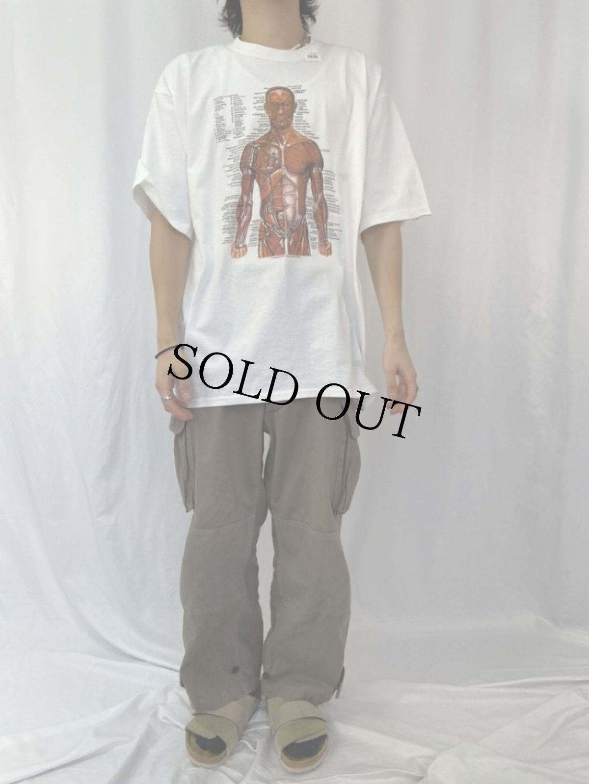 画像2: 人体模型 イラストTシャツ XL (2)