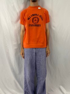 画像2: 60's ARTEX "OKLAHOMA STATE UNIVERSITY" フロッキープリント半袖スウェット XL (2)