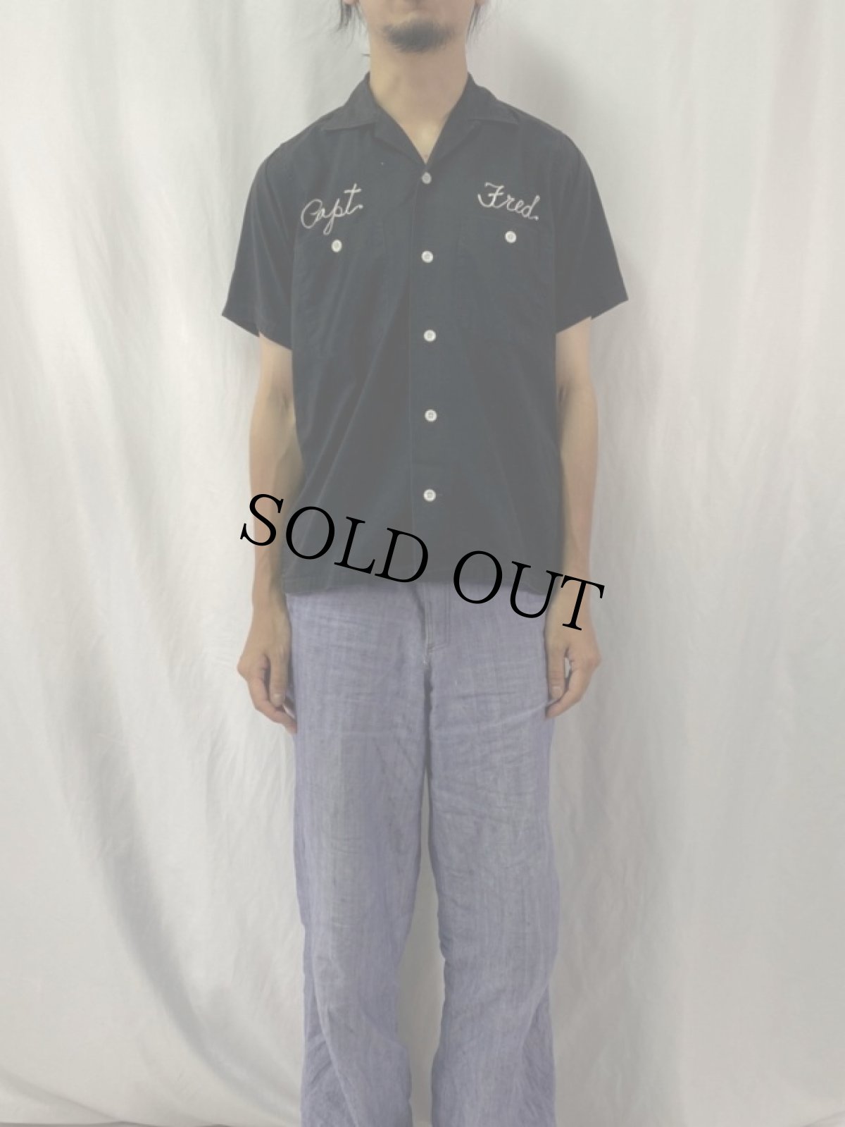 画像2: 60's  HOLIDAY SPORTSWEAR チェーン刺繍ボーリングシャツ S (2)