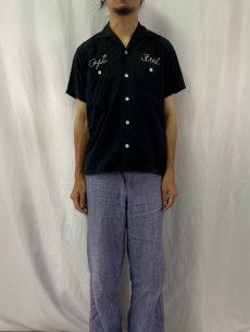 画像2: 60's  HOLIDAY SPORTSWEAR チェーン刺繍ボーリングシャツ S (2)