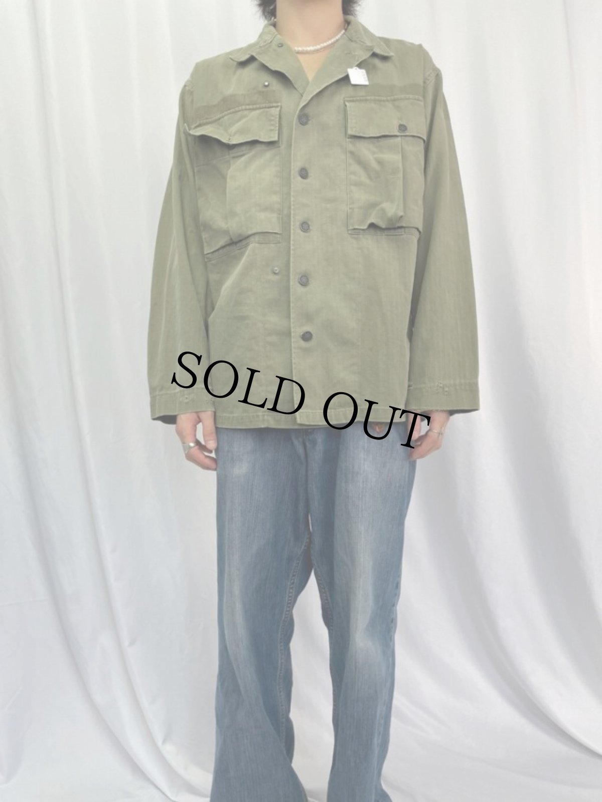 画像2: 40's U.S.ARMY 13スター M-43 HBTジャケット 38R (2)