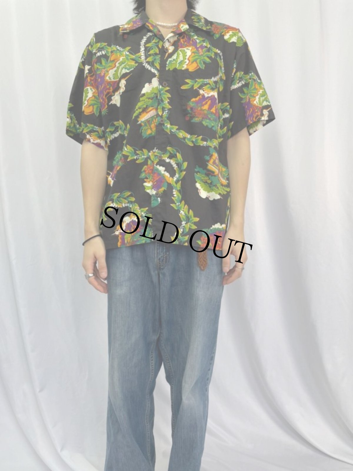 画像2: 00's Patagonia Pataloha 総柄 コットンアロハシャツ M (2)