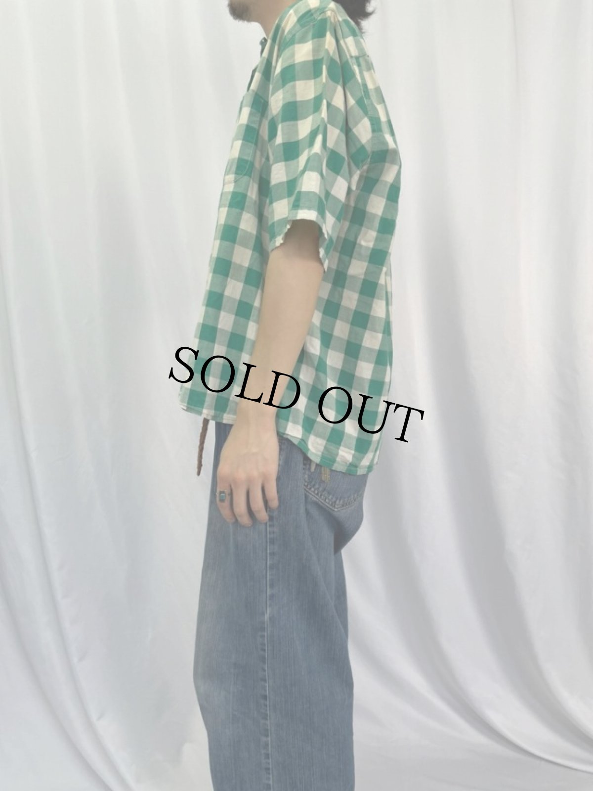 画像3: 50〜60's McGREGOR USA製 ブロックチェック柄 コットンオープンカラーシャツ XL (3)