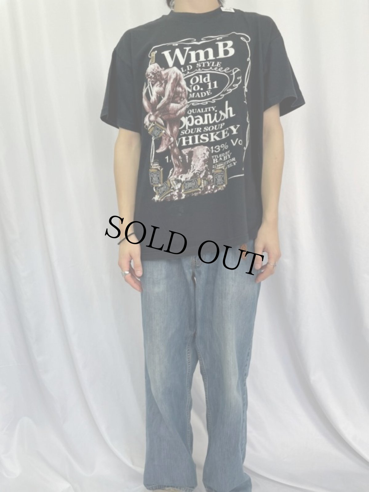 画像2: Spanish Whiskey "考える人" パロディTシャツ (2)