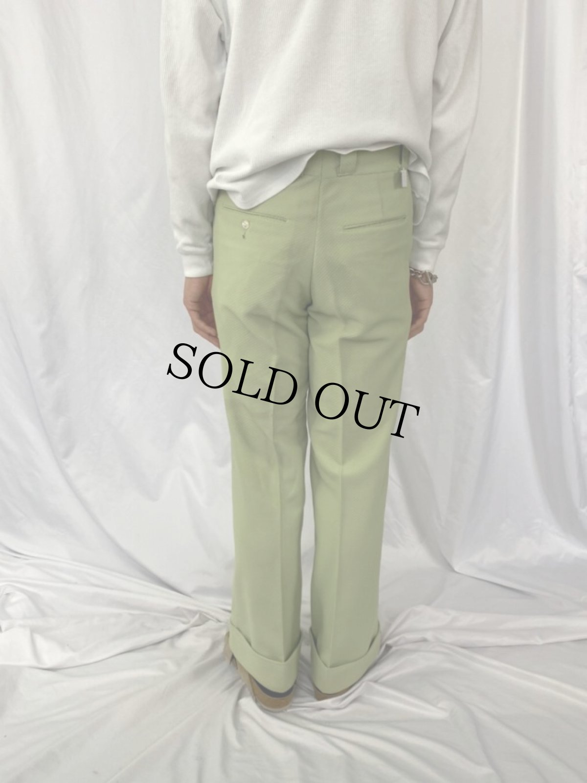 画像4: 70's PERMANENT PRESS 柄織 フレアスラックス W31 タグ付き (4)