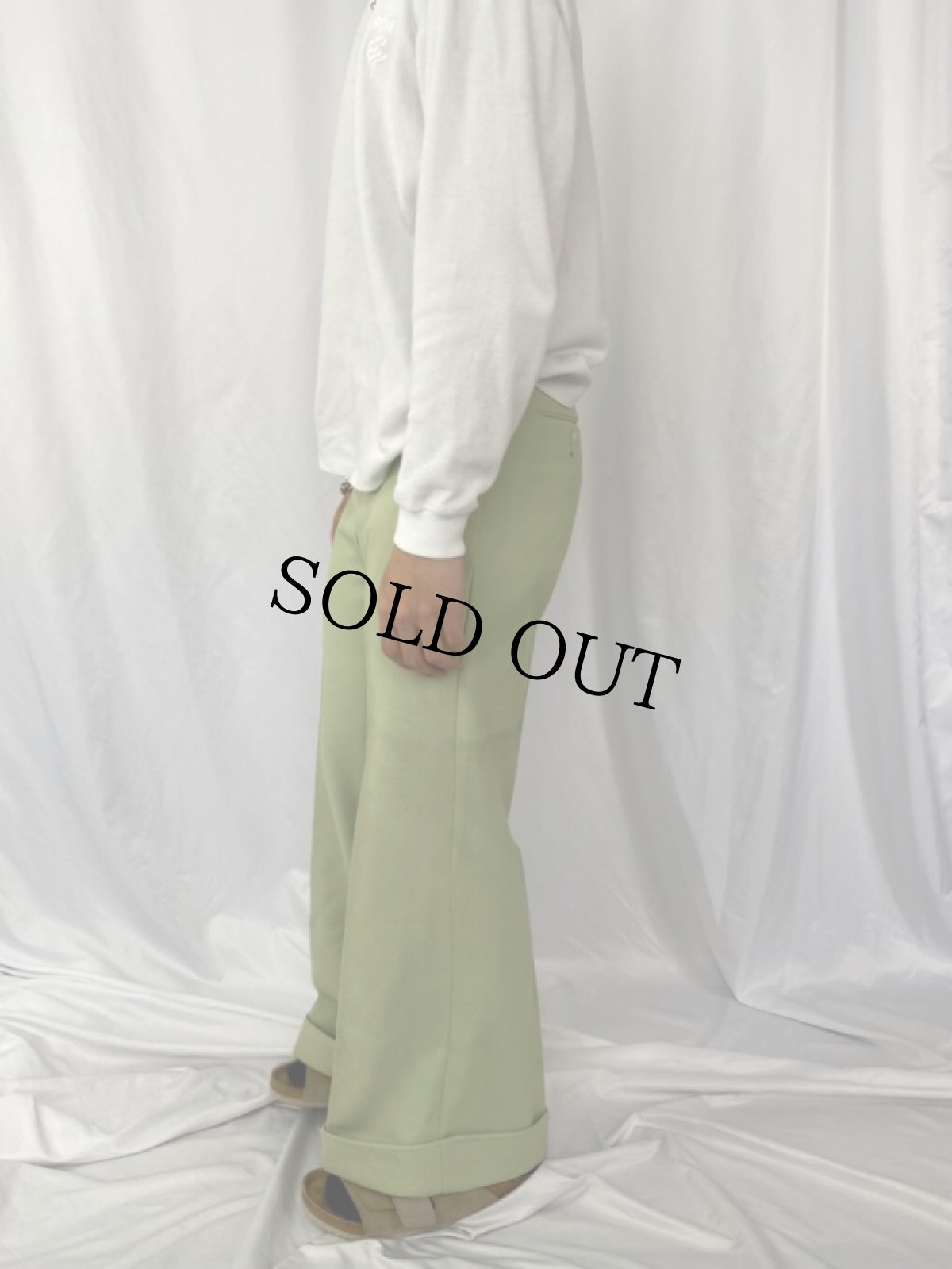 画像3: 70's PERMANENT PRESS 柄織 フレアスラックス W31 タグ付き (3)