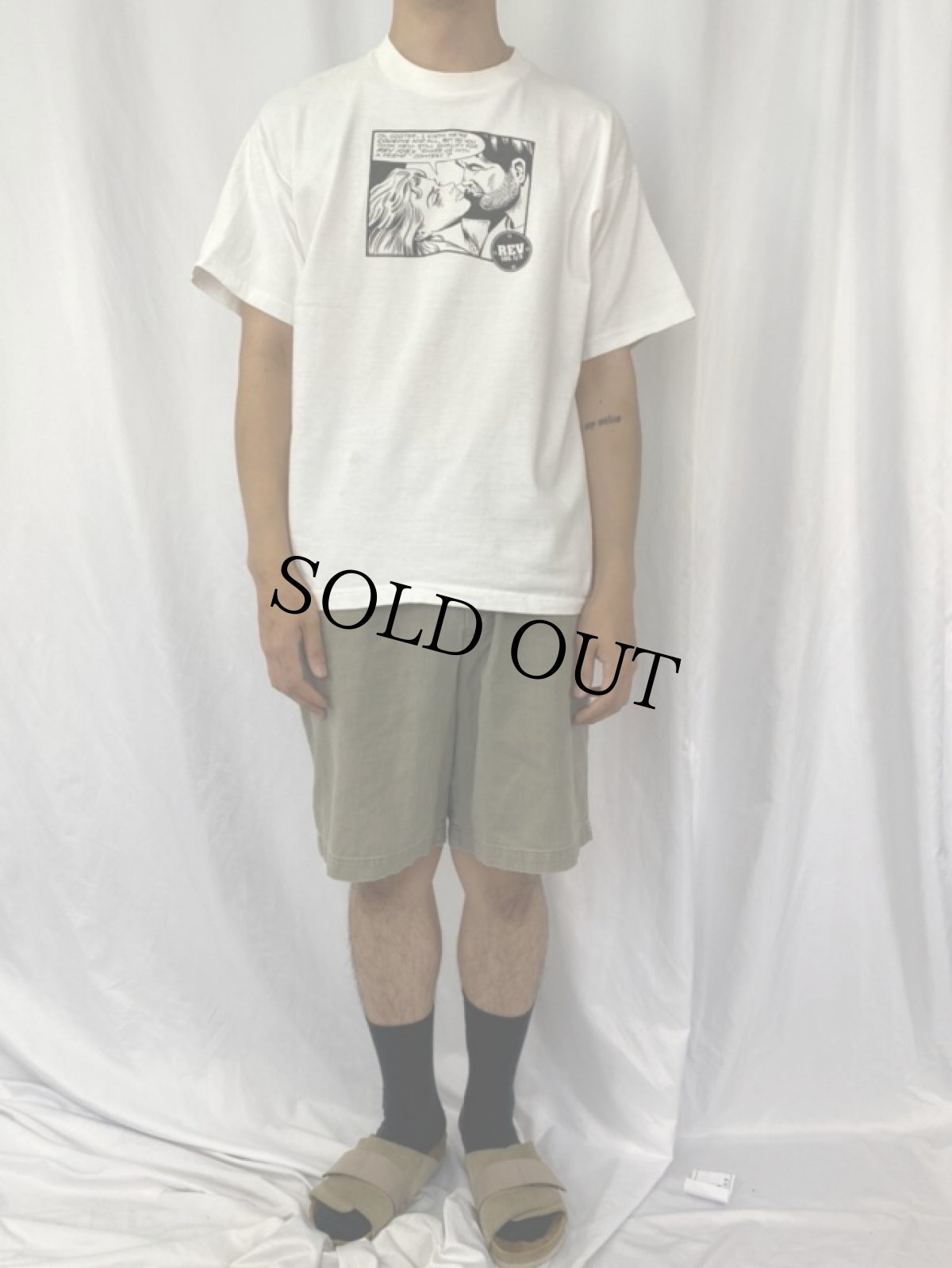 画像2: 90's REV 105 USA製 アメコミ風プリントTシャツ XL (2)