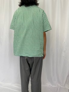 画像4: POLO Ralph Lauren ギンガムチェック柄 コットンオープンカラーシャツ XL (4)