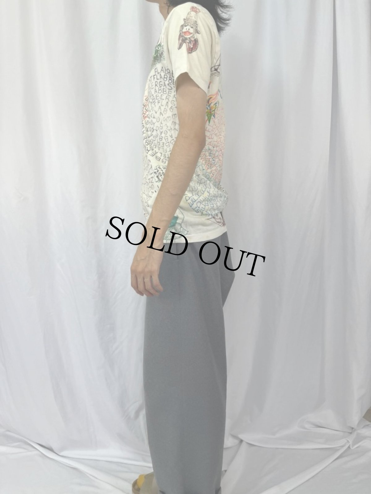 画像3: 80's〜 USA製 ハンドペイント Tシャツ L (3)