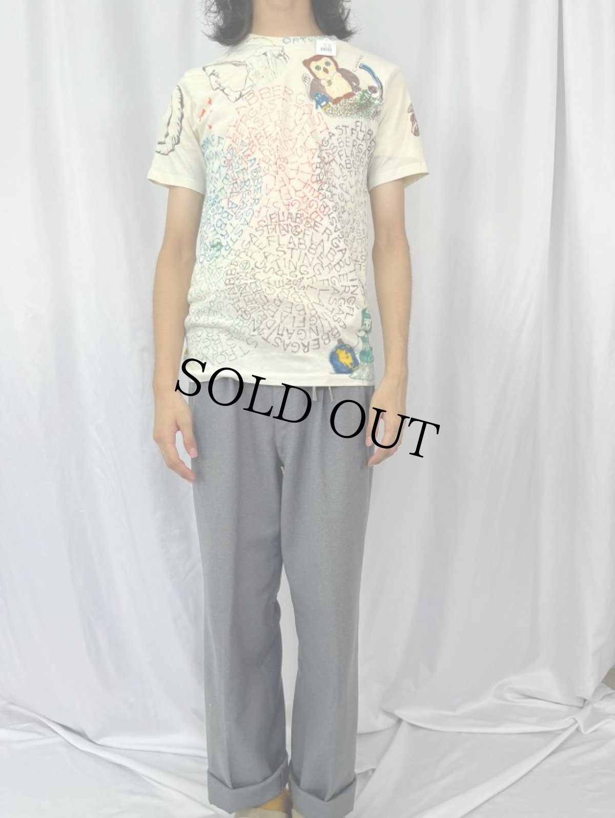 画像2: 80's〜 USA製 ハンドペイント Tシャツ L (2)