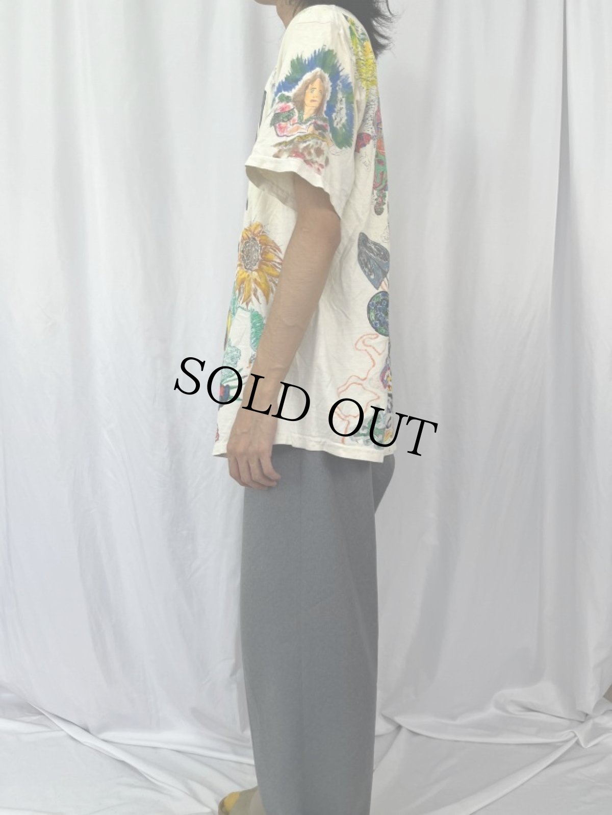 画像4: 80〜90's USA製 ハンドペイント Tシャツ XL (4)