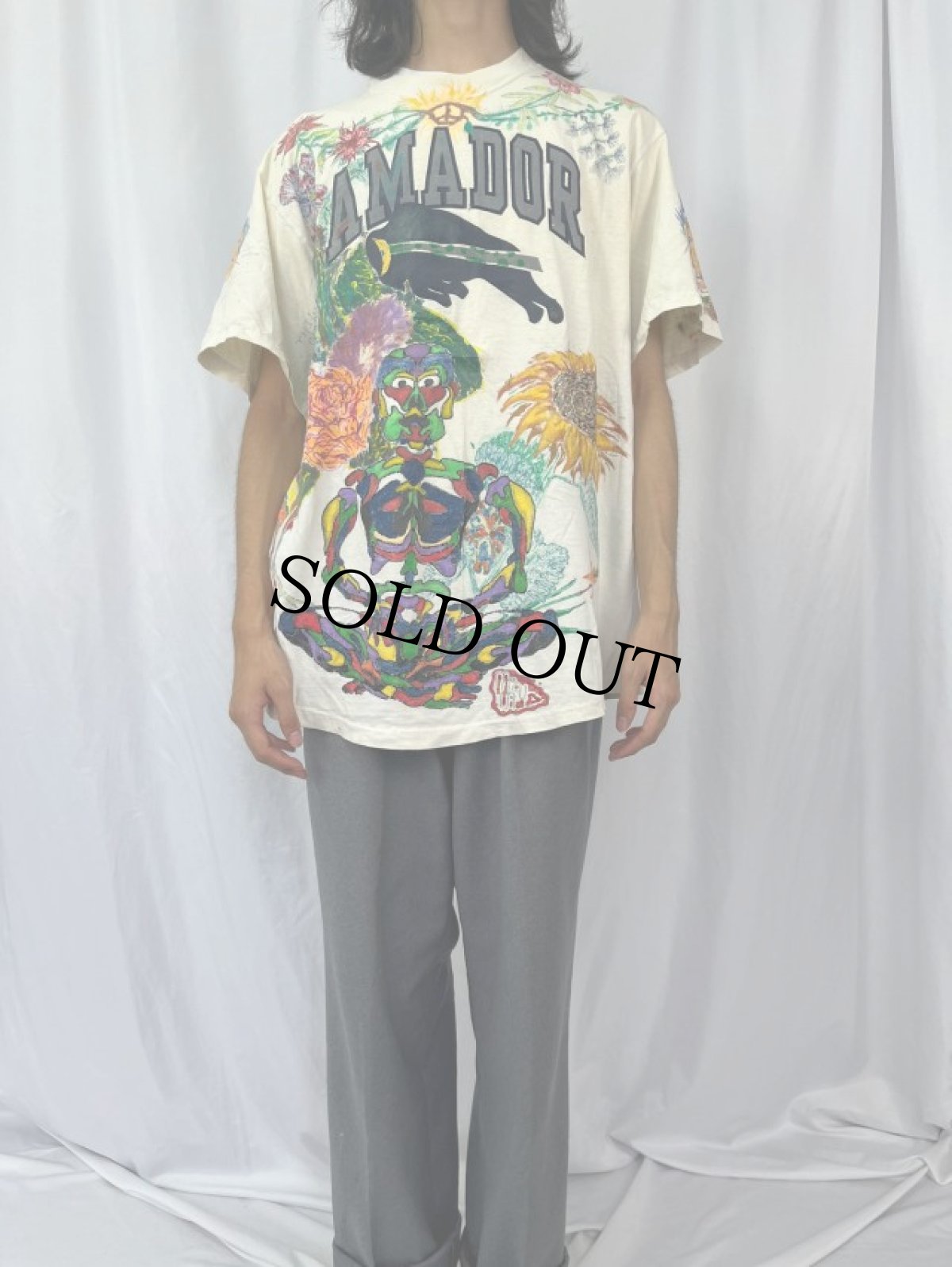 画像3: 80〜90's USA製 ハンドペイント Tシャツ XL (3)