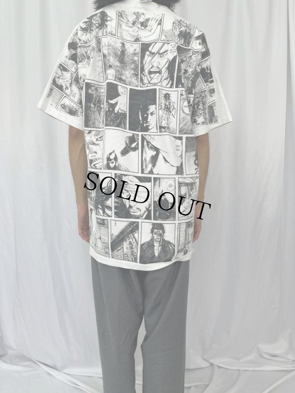 画像4: バガボンド 韓国語表記版漫画 大判プリントTシャツ XL (4)