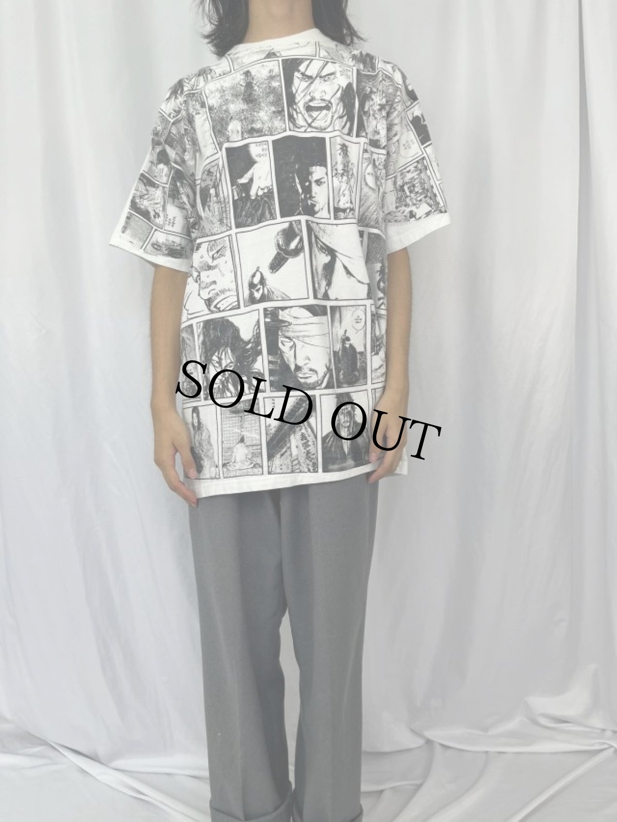 画像2: バガボンド 韓国語表記版漫画 大判プリントTシャツ XL (2)