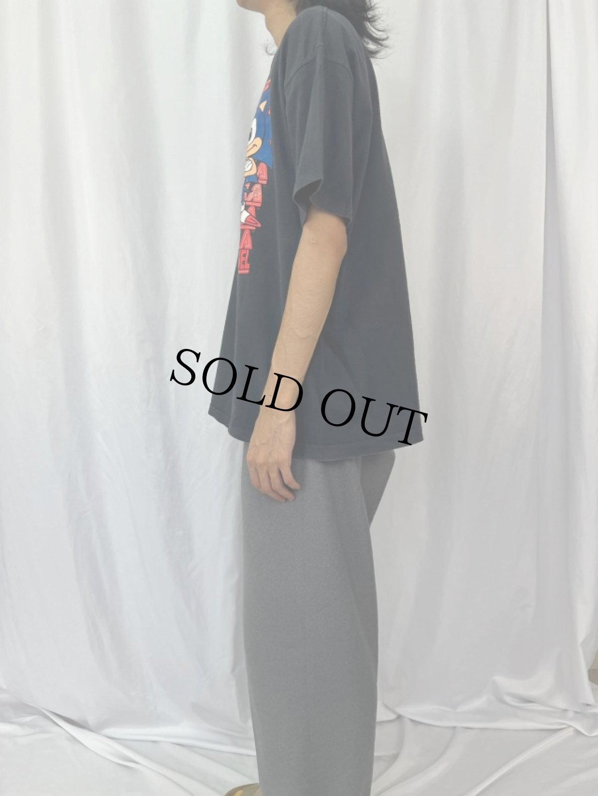 画像3: 90's SONIC "SEGA CHANNEL" USA製 ゲームキャラクタープリントTシャツ BLACK XL (3)