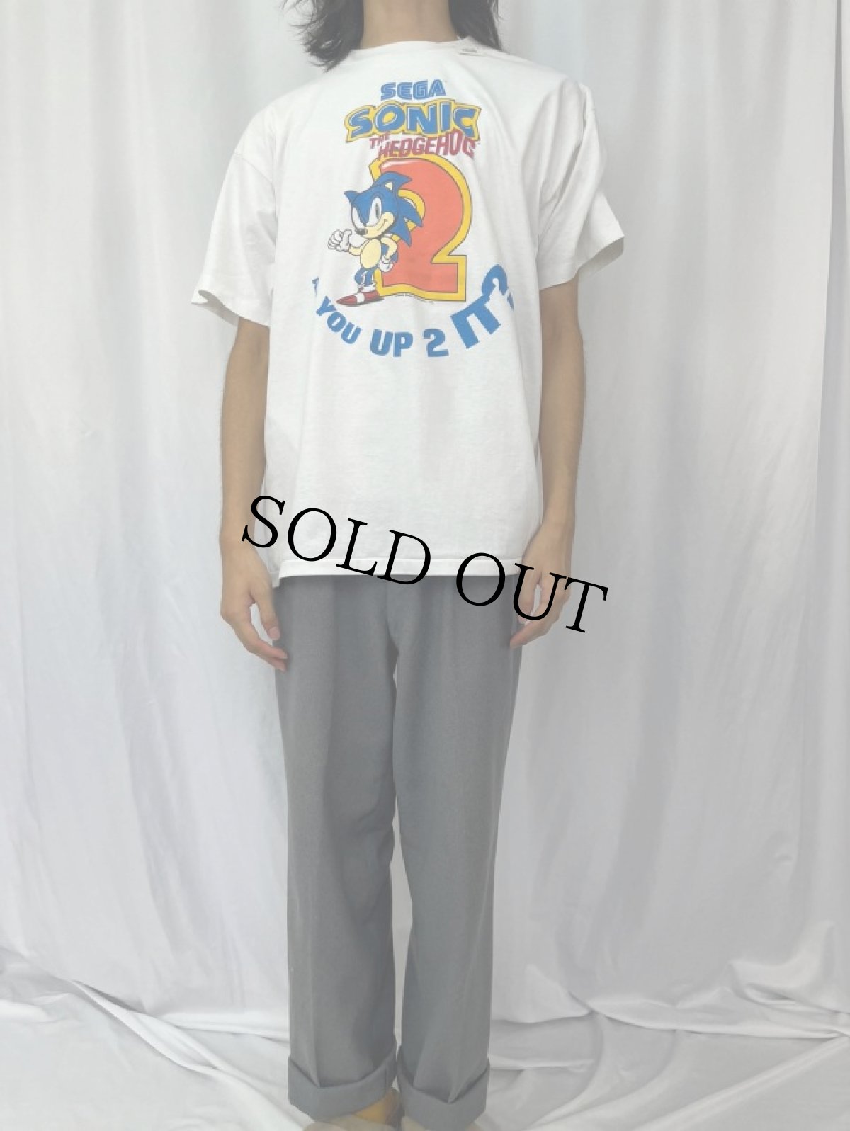 画像2: 90's SONIC THE HEDGEHOG 2 USA製 ゲームキャラクターTシャツ XL (2)