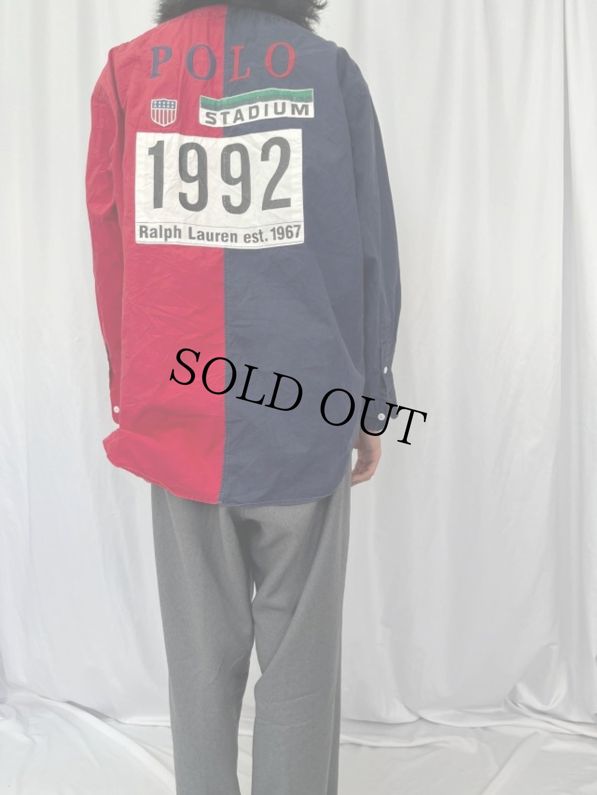 画像5: 90's POLO Ralph Lauren "POLO 1992" 切り替えデザインシャツ M (5)