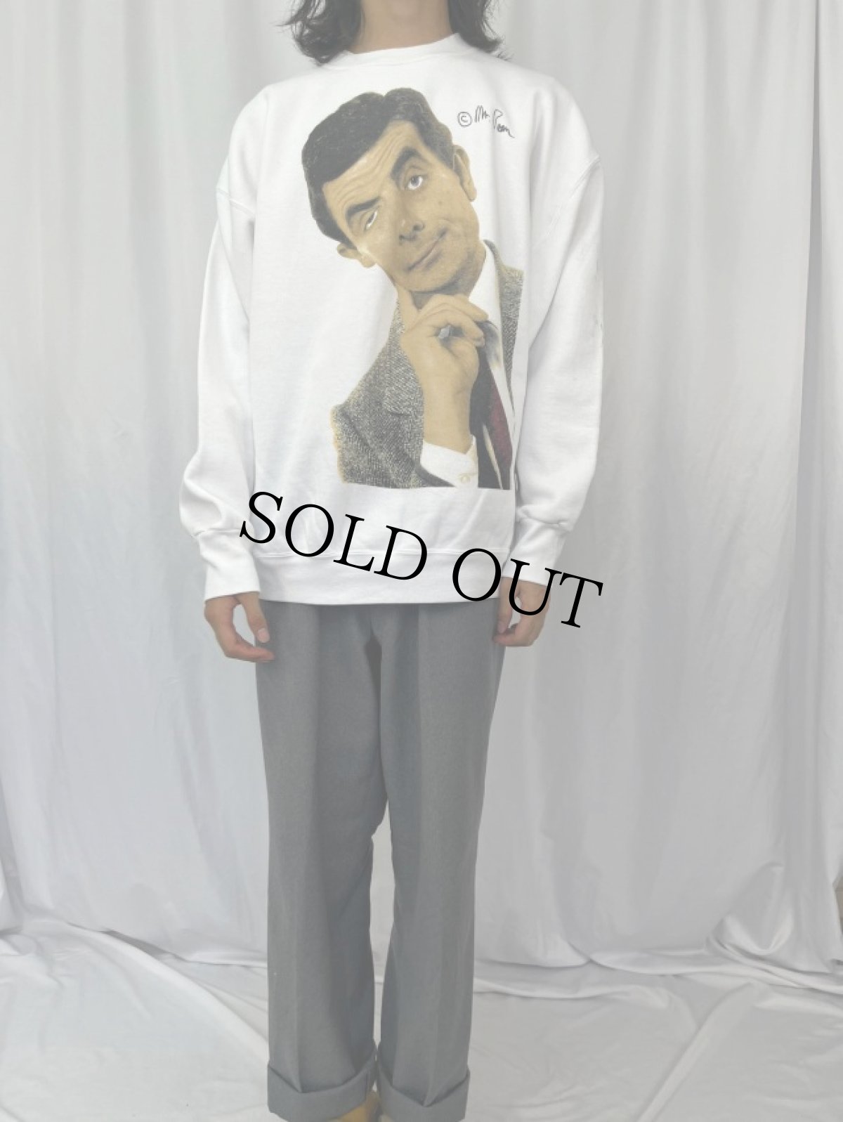 画像2: 90's Mr.Bean USA製 コメディアンプリントスウェット XXL (2)