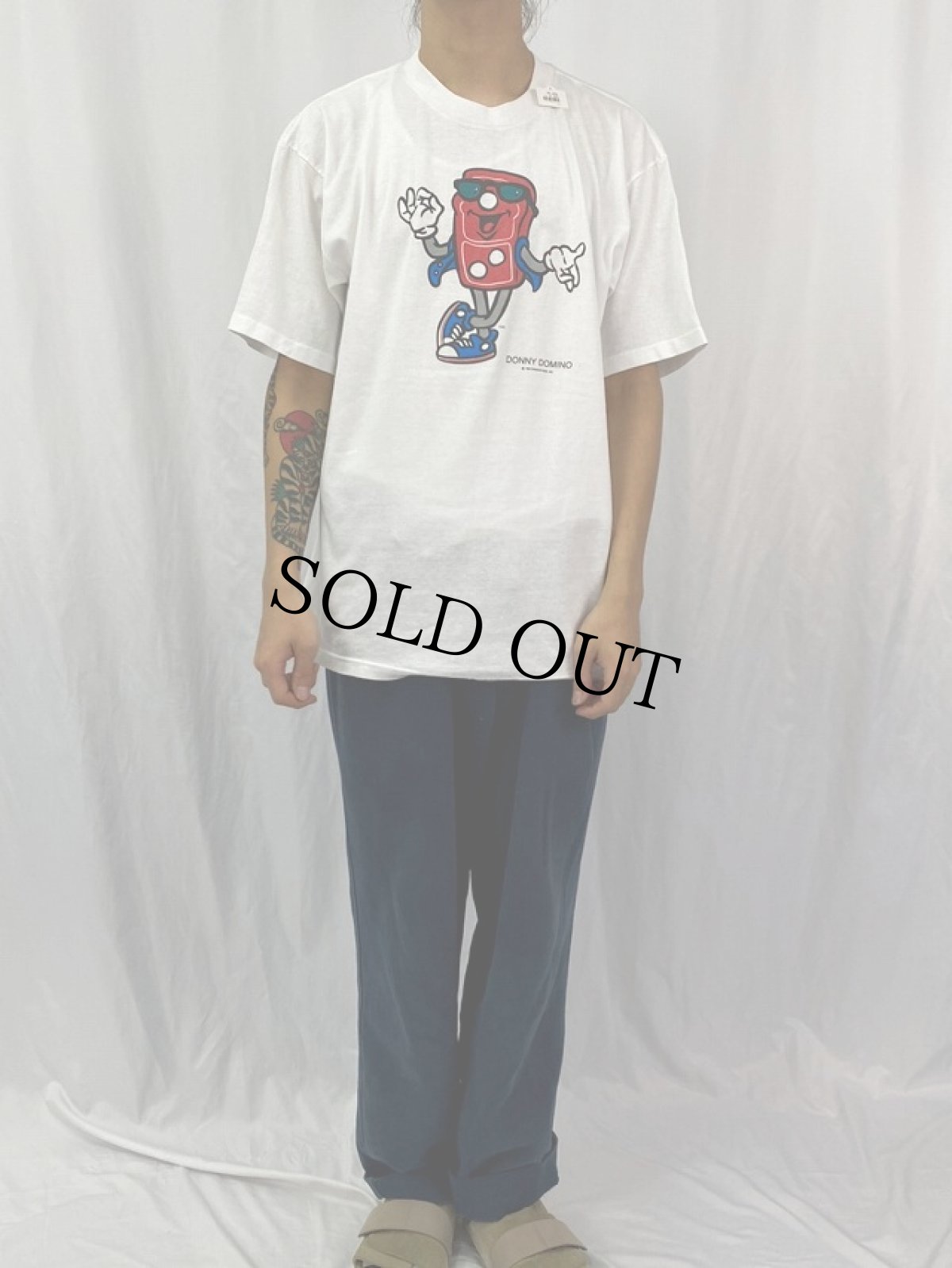 画像2: 90's DOMINO'S PIZZA "DONNEY DOMINO" USA製 ピザショップTシャツ XL (2)