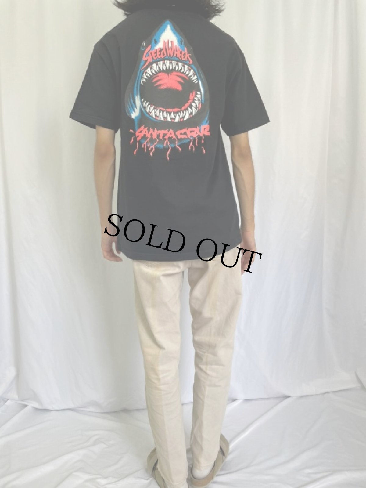画像4: SANTA CRUS "SPEED WHEELS" サメイラストTシャツ L (4)