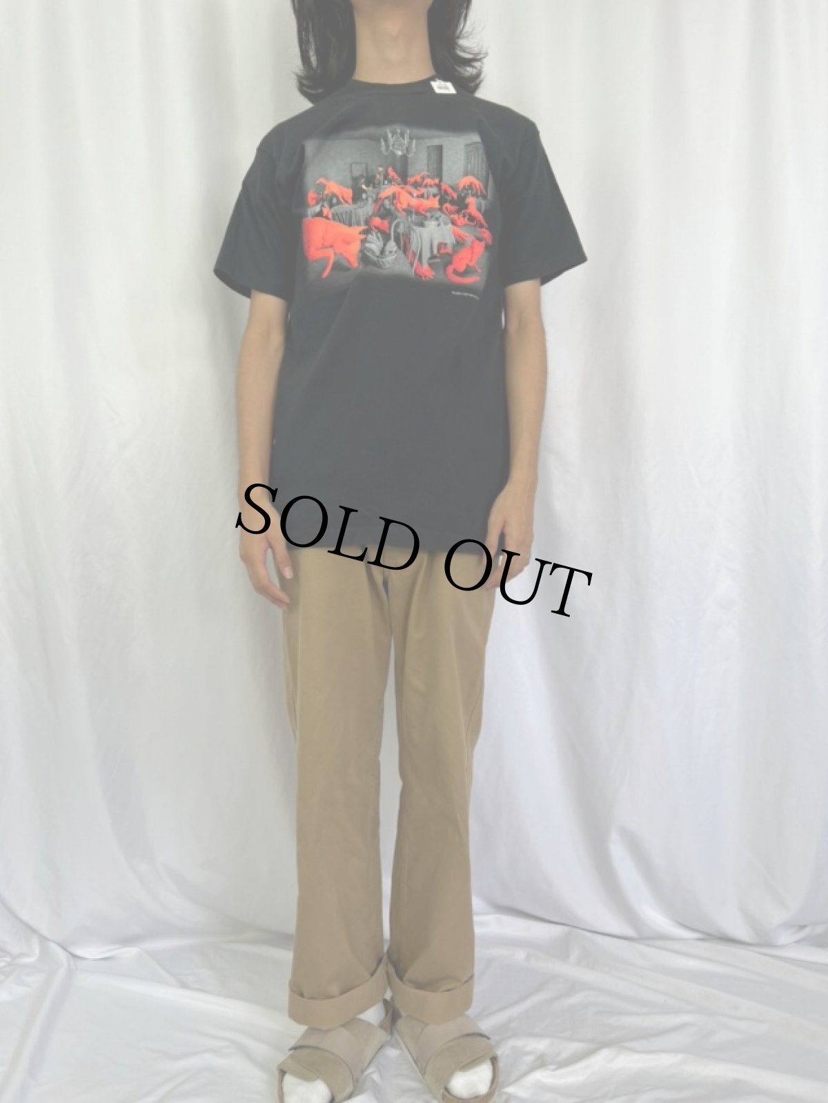 画像2: 90's Sandy Skoglund "FOX GAME" アートプリントTシャツ L (2)